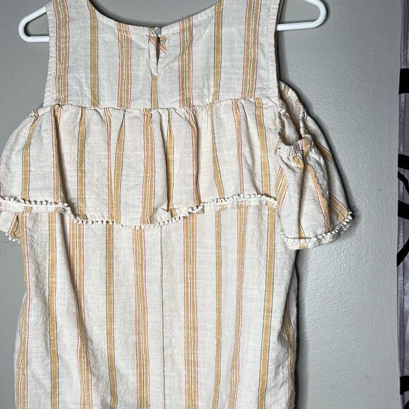 Maurices yellow stripe cold shoulder blouse medium - Picture 8 of 10